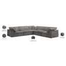Meridian Cozy Grey Velvet Comfort Modular Sectional IMAGE 8
