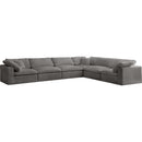 Meridian Cozy Fabric 6 pc Sectional 634Grey-Sec6A IMAGE 1