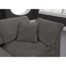  Manufacturer Color_Grey -- Cozy 158" Grey Velvet Upholstered Overstuffed Fiber Filled Comfort 6 pc Modular Sectional IMAGE 6