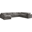 Meridian Cozy Fabric 7 pc Sectional 634Grey-Sec7A IMAGE 1