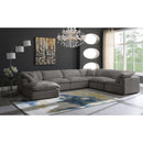  Manufacturer Color_Grey -- Cozy 158" Grey Velvet Upholstered Overstuffed Fiber Filled Comfort 7 pc Modular Sectional IMAGE 2