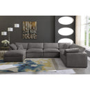  Manufacturer Color_Grey -- Cozy 158" Grey Velvet Upholstered Overstuffed Fiber Filled Comfort 7 pc Modular Sectional IMAGE 3