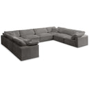  Manufacturer Color_Grey -- Cozy 158" Grey Velvet Upholstered Overstuffed Fiber Filled Comfort 8 pc Modular Sectional IMAGE 1