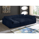  Manufacturer Color_Navy -- Cozy 119" Navy Velvet Upholstered Overstuffed Fiber Filled Comfort 6 pc Modular Sectional IMAGE 2