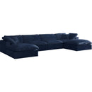 Meridian Cozy Fabric 6 pc Sectional 634Navy-Sec6B IMAGE 1