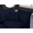  Manufacturer Color_Navy -- Cozy 158" Navy Velvet Upholstered Overstuffed Fiber Filled Comfort 6 pc Modular Sectional IMAGE 6