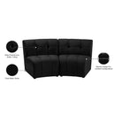 Meridian Limitless Black Velvet 2 pc Modular Sectional IMAGE 14
