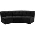 Meridian Limitless Fabric 3 pc Sectional 645Black-3PC IMAGE 1
