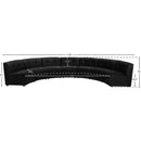 Meridian Limitless Black Velvet 7 pc Modular Sectional IMAGE 13