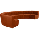  Manufacturer Color_Cognac -- Limitless 174.5" Cognac Velvet Upholstered 8 pc Modular Sectional IMAGE 3
