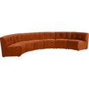  Manufacturer Color_Cognac -- Limitless 157.5" Cognac Velvet Upholstered 6 pc Modular Sectional IMAGE 3