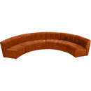  Manufacturer Color_Cognac -- Limitless 157.5" Cognac Velvet Upholstered 6 pc Modular Sectional IMAGE 5