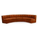  Manufacturer Color_Cognac -- Limitless 141.5" Cognac Velvet Upholstered 5 pc Modular Sectional IMAGE 1