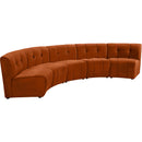  Manufacturer Color_Cognac -- Limitless 141.5" Cognac Velvet Upholstered 5 pc Modular Sectional IMAGE 3