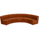  Manufacturer Color_Cognac -- Limitless 141.5" Cognac Velvet Upholstered 5 pc Modular Sectional IMAGE 5