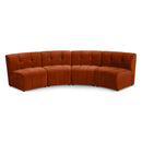  Manufacturer Color_Cognac -- Limitless 119.5" Cognac Velvet Upholstered 4 pc Modular Sectional IMAGE 1