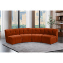  Manufacturer Color_Cognac -- Limitless 119.5" Cognac Velvet Upholstered 4 pc Modular Sectional IMAGE 2