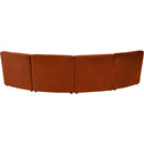  Manufacturer Color_Cognac -- Limitless 119.5" Cognac Velvet Upholstered 4 pc Modular Sectional IMAGE 4