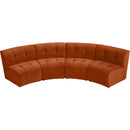  Manufacturer Color_Cognac -- Limitless 119.5" Cognac Velvet Upholstered 4 pc Modular Sectional IMAGE 5