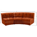  Manufacturer Color_Cognac -- Limitless 94" Cognac Velvet Upholstered 3 pc Modular Sectional IMAGE 13