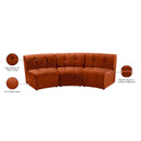  Manufacturer Color_Cognac -- Limitless 94" Cognac Velvet Upholstered 3 pc Modular Sectional IMAGE 14