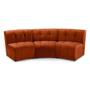  Manufacturer Color_Cognac -- Limitless 94" Cognac Velvet Upholstered 3 pc Modular Sectional IMAGE 1
