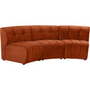  Manufacturer Color_Cognac -- Limitless 94" Cognac Velvet Upholstered 3 pc Modular Sectional IMAGE 3