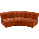  Manufacturer Color_Cognac -- Limitless 94" Cognac Velvet Upholstered 3 pc Modular Sectional IMAGE 5