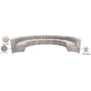 Meridian Limitless Cream Velvet 10 pc Modular Sectional IMAGE 14