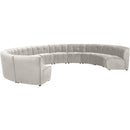  Manufacturer Color_Cream -- Limitless 177.5" Cream Velvet Upholstered 11 pc Modular Sectional IMAGE 3
