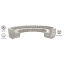 Meridian Limitless Cream Velvet 12 pc Modular Sectional IMAGE 14