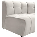  Manufacturer Color_Cream -- Limitless 94" Cream Velvet Upholstered 3 pc Modular Sectional IMAGE 10