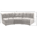  Manufacturer Color_Cream -- Limitless 94" Cream Velvet Upholstered 3 pc Modular Sectional IMAGE 13