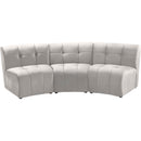 Meridian Limitless Fabric 3 pc Sectional 645Cream-3PC IMAGE 1