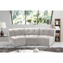  Manufacturer Color_Cream -- Limitless 94" Cream Velvet Upholstered 3 pc Modular Sectional IMAGE 2