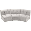  Manufacturer Color_Cream -- Limitless 94" Cream Velvet Upholstered 3 pc Modular Sectional IMAGE 5