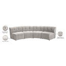  Manufacturer Color_Cream -- Limitless 119.5" Cream Velvet Upholstered 4 pc Modular Sectional IMAGE 15