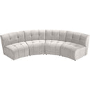  Manufacturer Color_Cream -- Limitless 119.5" Cream Velvet Upholstered 4 pc Modular Sectional IMAGE 5