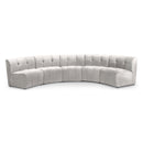  Manufacturer Color_Cream -- Limitless 141.5" Cream Velvet Upholstered 5 pc Modular Sectional IMAGE 1