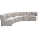  Manufacturer Color_Cream -- Limitless 141.5" Cream Velvet Upholstered 5 pc Modular Sectional IMAGE 3