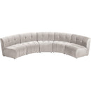  Manufacturer Color_Cream -- Limitless 141.5" Cream Velvet Upholstered 5 pc Modular Sectional IMAGE 5