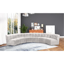  Manufacturer Color_Cream -- Limitless 157.5" Cream Velvet Upholstered 6 pc Modular Sectional IMAGE 2