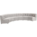  Manufacturer Color_Cream -- Limitless 157.5" Cream Velvet Upholstered 6 pc Modular Sectional IMAGE 3