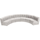  Manufacturer Color_Cream -- Limitless 157.5" Cream Velvet Upholstered 6 pc Modular Sectional IMAGE 5