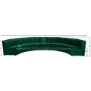  Manufacturer Color_Green -- Limitless 169.5" Green Velvet Upholstered 7 pc Modular Sectional IMAGE 13