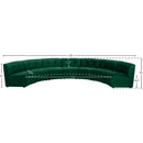 Meridian Limitless Green Velvet 7 pc Modular Sectional IMAGE 13