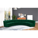  Manufacturer Color_Green -- Limitless 157.5" Green Velvet Upholstered 6 pc Modular Sectional IMAGE 2