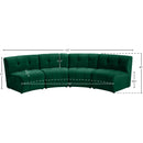  Manufacturer Color_Green -- Limitless 119.5" Green Velvet Upholstered 4 pc Modular Sectional IMAGE 14