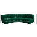 Meridian Limitless Green Velvet 4 pc Modular Sectional IMAGE 14