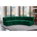  Manufacturer Color_Green -- Limitless 119.5" Green Velvet Upholstered 4 pc Modular Sectional IMAGE 2